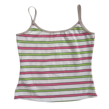 Vintage Y2K Sweet Stripe Spaghetti Summer Top XS S