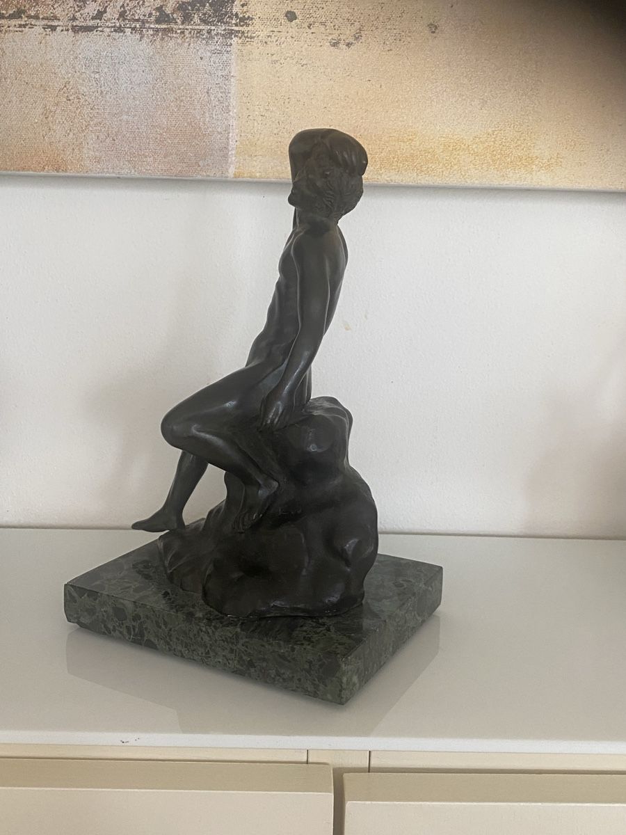 Sculture & Statue: Patinierte Bronzefigur des Narziss – Usato da Luzern venduto da S.Kern01 2