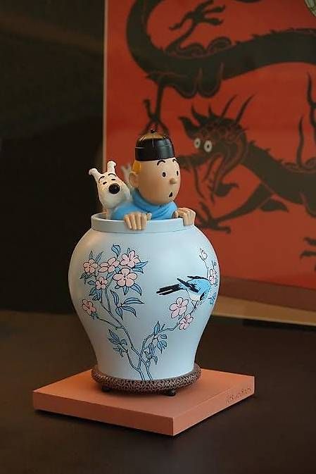 Statuette: Tim und Struppi figur blauer lotus,46401 – Nuovo e nell'imballaggio originale da Riehen venduto da harald13