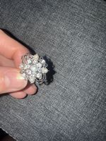 Modeschmuck Ring mit Perlen und Strass -Top Zustand!