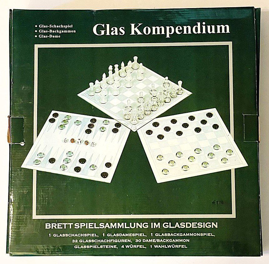 Jeux: Glas Kompendium Schach, Dame, Backgammon im Glasdesign – D'occasion à Duggingen par nad_6yzh 1