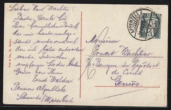 Cartoline postali: Marwies-Ebenalp, Panorama mit Schwendi – Usato da Berlin venduto da bartko-reher 1