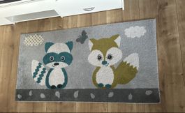 Kinderzimmer Teppich Waschbär & Fuchs