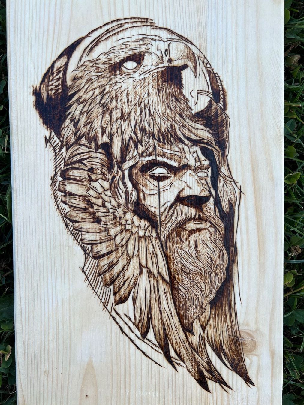 Poster & Bilder: Holzbrett / Brandmalerei / Odin – Gebraucht aus Sternenberg von Coocoo 1