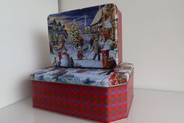 2 Stück Guetzli-Blechdosen "Weihnacht", 29cm und 23cm - NEU