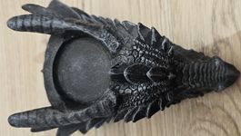 Dekofigur Drachenkopf mit Kerzenhalter gebraucht