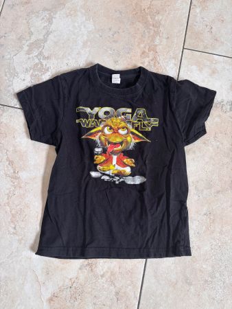 Schwarzes ROLY T-Shirt, Gr. 7/8, coole Grafik für Kids!