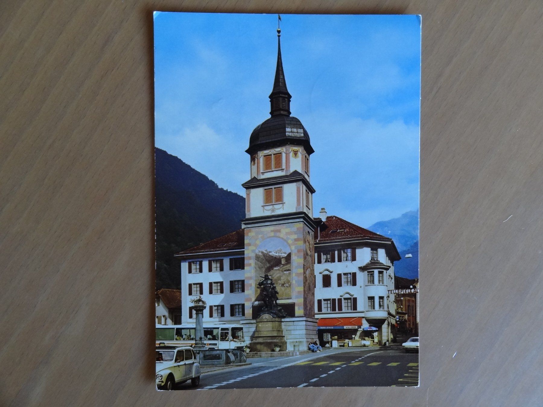 Ansichtskarten: Altdorf - Wilhelm Tell-Denkmal - 1986 – Gebraucht aus St Léonard von Riglin