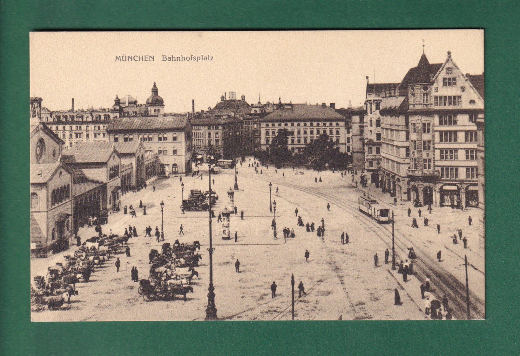 Cartoline postali: MÜNCHEN - Bahnhofplatz - Tram - 1906 – Usato da Pully venduto da nicecards-shop