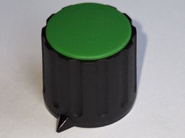 50 Stk. Drehknopf ELMA 20mm mit Pfeil_schwarz+grüner Deckel