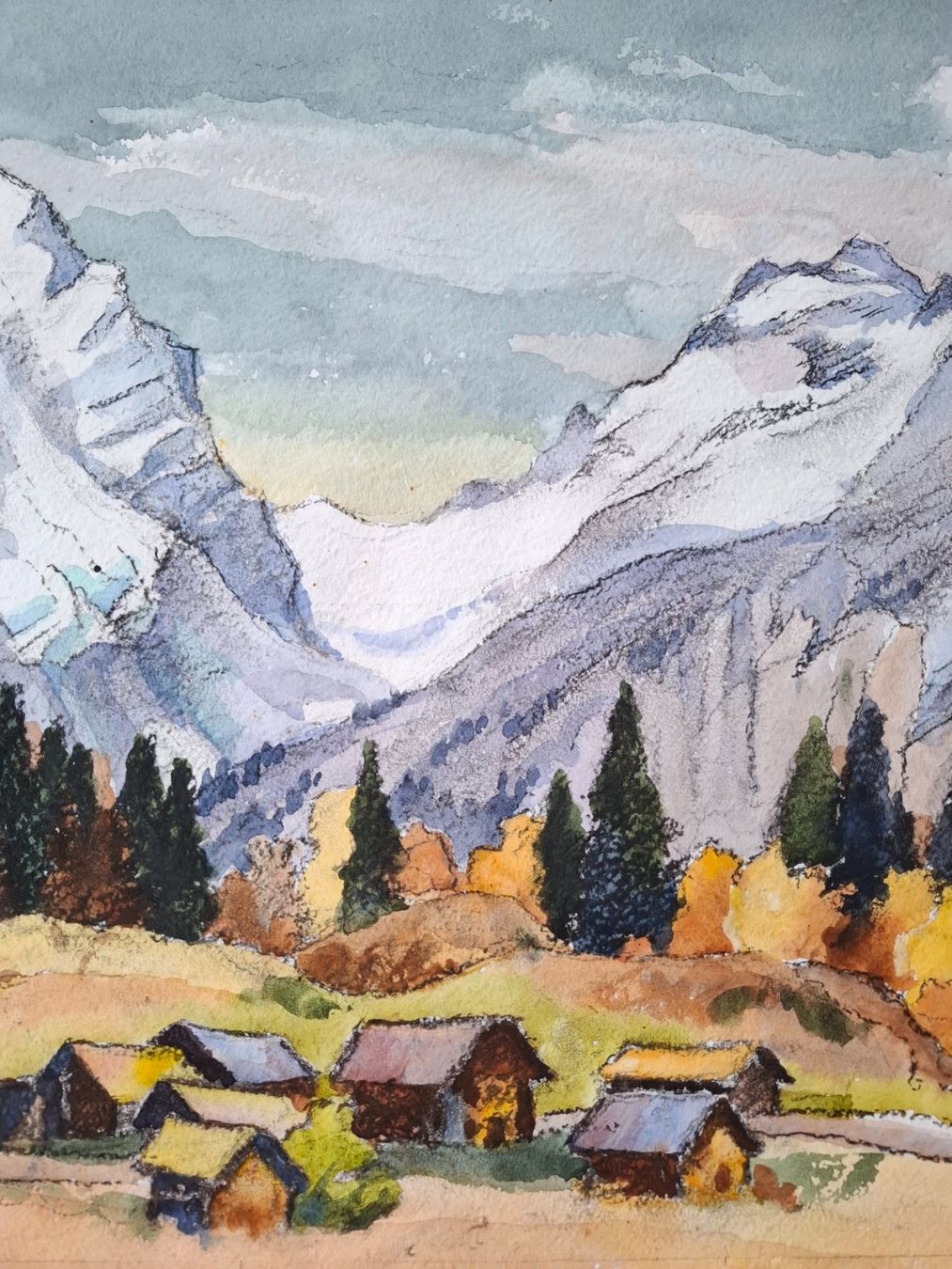 Gemälde: Aquarell Ferdinand Meyer-Streiff Leukerbad VS 1979 – Gebraucht aus Rheinfelden von Badelus 5
