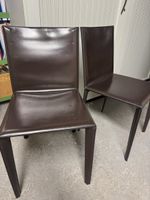 2x Stühle Leder dunkelbraun gebraucht