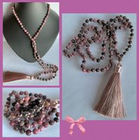 SALE 85 cm! KETTE STEINKETTE EDELSTEINKETTE RHODONIT BOHO
