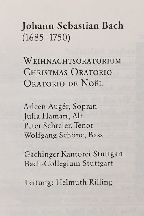 CD: Bach - Weihnachts-Oratorium (Rilling) – Usato da Grüningen venduto da azulamarillo 2