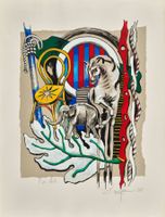 Knie Rolf "Elefant und Pferd" Original handsig. Serigrafie
