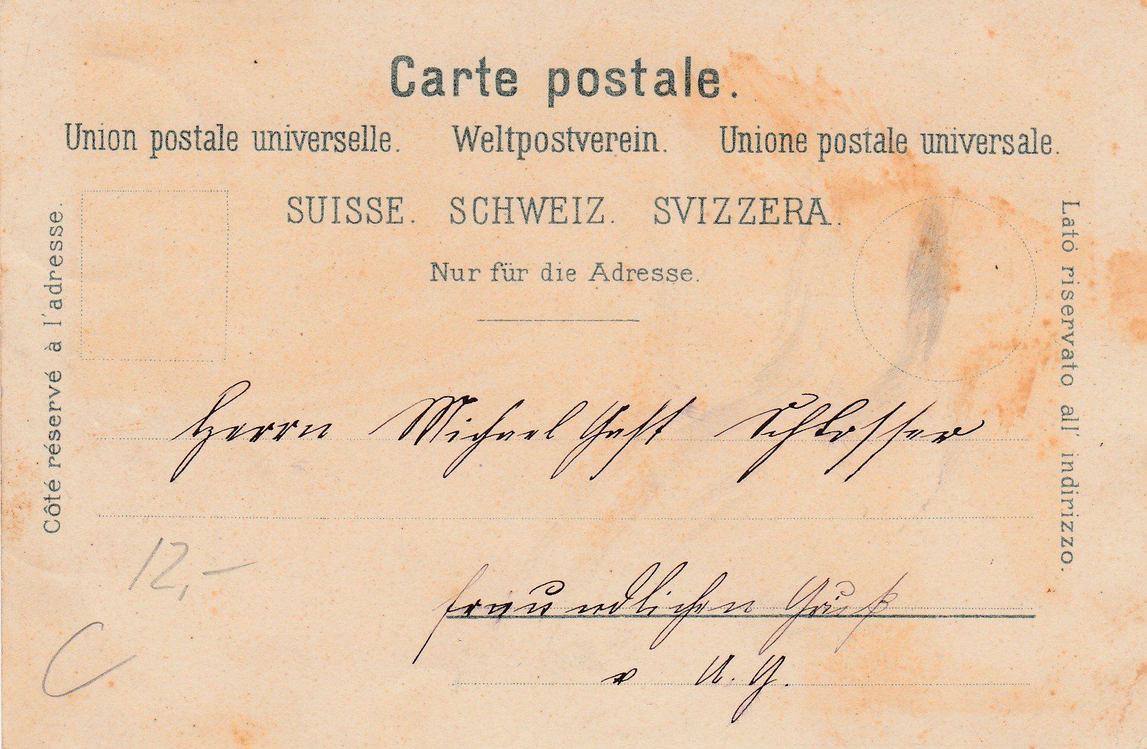 Cartoline postali: 1900, 4 bildrige AK, "Gruss aus Chur", Plessurthal – Usato da Rheinfelden venduto da iamello 1