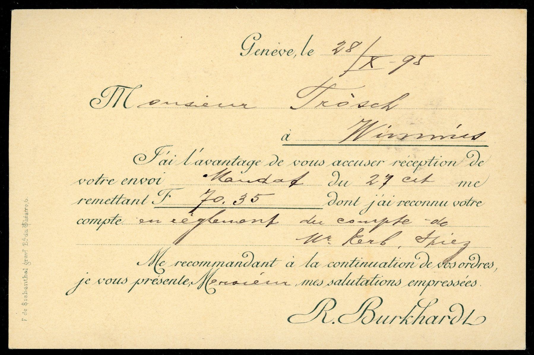 Alle Briefmarken: Burkhard Karte Genève – Gebraucht aus Opfikon von Pritt04 1