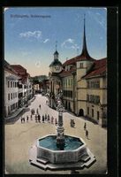Zofingen, Kinder am Brunnen in der Ratha
