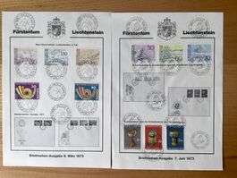 Liechtenstein 1973, siehe Abbildungen, Ausgabetag/FDC