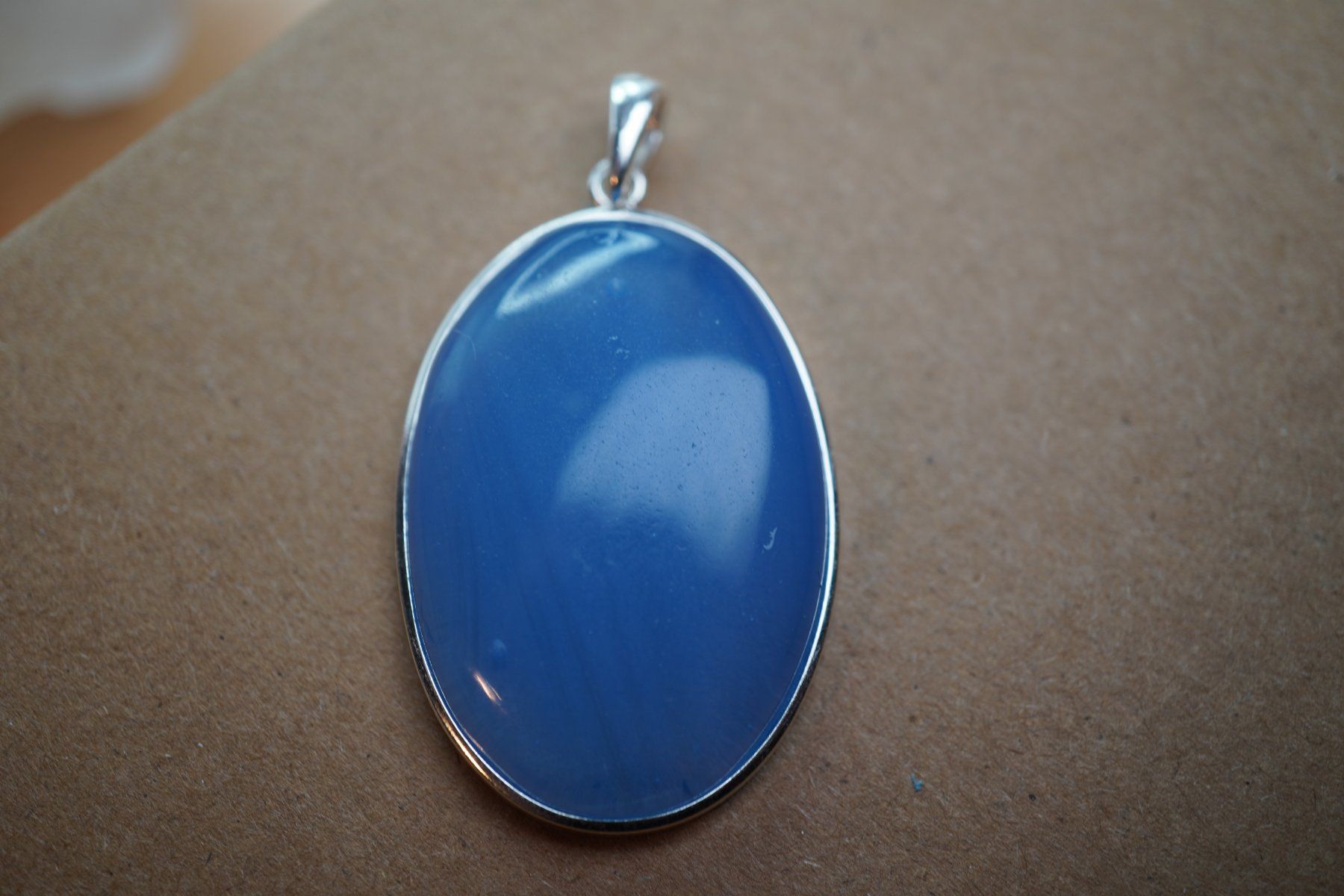 Ciondoli: 925 Silberanhänger- Design "Blauer Chalcedon-Stil 40x25mm – Nuovo e nell'imballaggio originale da Eschenbach venduto da Fengg