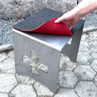Garten Hocker aus Stahl Blumen oder Schweizerkreuz