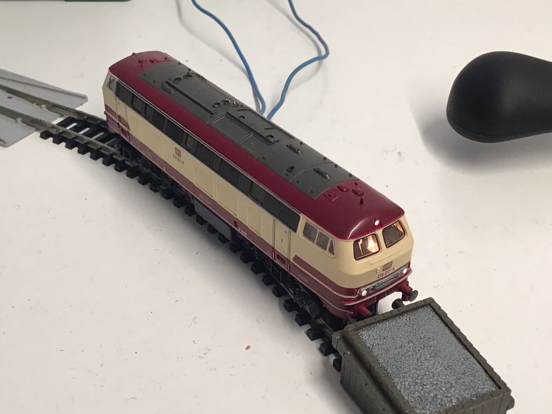 Fleischmann Modellini di ferrovie: DB Diesellok BR 218, FLEISCHMANN N Analog – Usato da Männedorf venduto da Modellbau-wyss 2