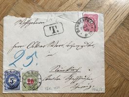 1886. Interessanter Beleg Bammenthal n. Neunkirch. Abarten!