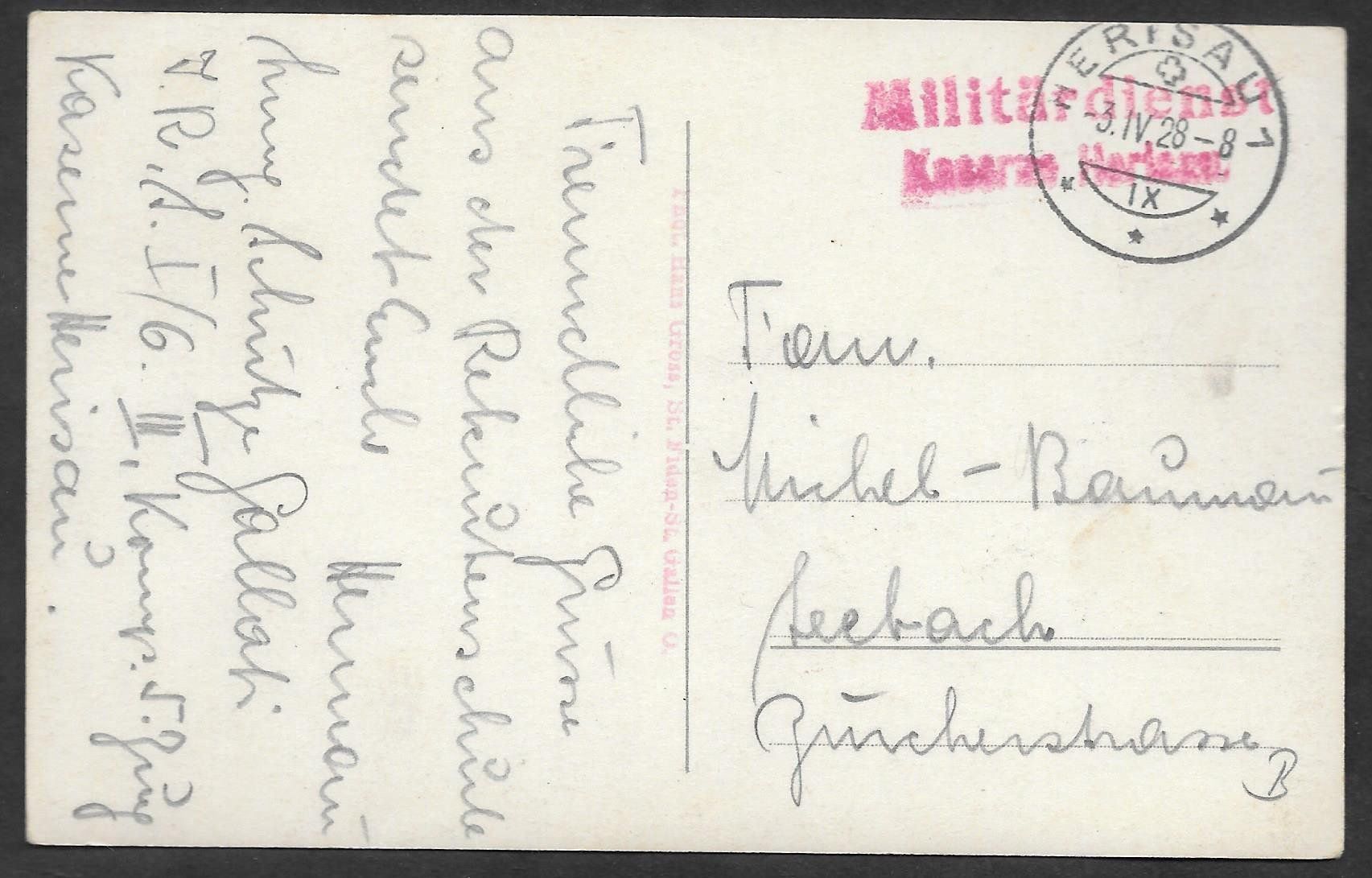 Cartes postales: Herisau Kaserne mit Militärstempel – D'occasion à Olten par clotaldi 1