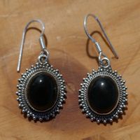 Ohrhänger in Silber mit Onix