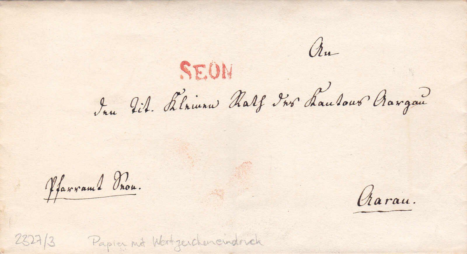 Tutti i francobolli: 1840, "Seon", roter Stabstempel  – Usato da Wenslingen venduto da riger11