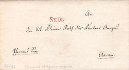 1840, "Seon", roter Stabstempel 