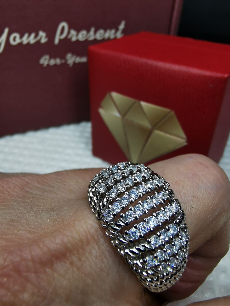 Anelli: Bague argent avec zircons cubiques – Nuovo e nell'imballaggio originale da Reconvilier venduto da Tsma67 7