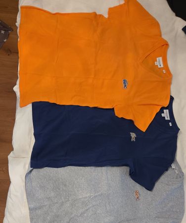 3x T-Shirts Lacoste Orange, Blau, Grau, Grösse M Regular Fit