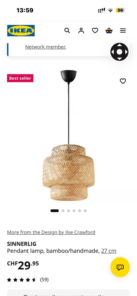 Ikea Lustres & lampes de plafonds: Ikea ceiling light – D'occasion à Veyrier par pjt_bwk6 1