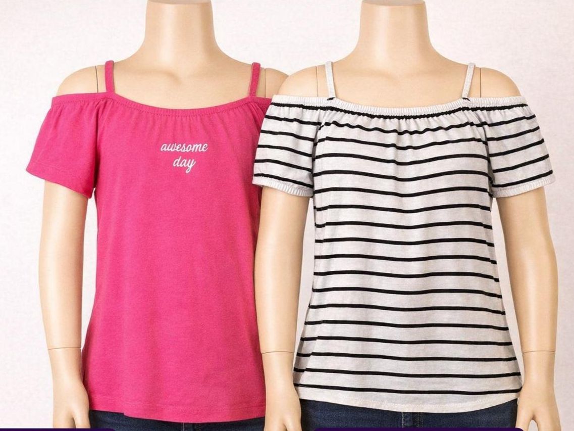 Blusen, T-Shirts & Tops: 2er-Set: Off‑Shoulder Tops, Gr. 158/164 – Neu (gemäss Beschreibung) aus Basel von Nofretete39