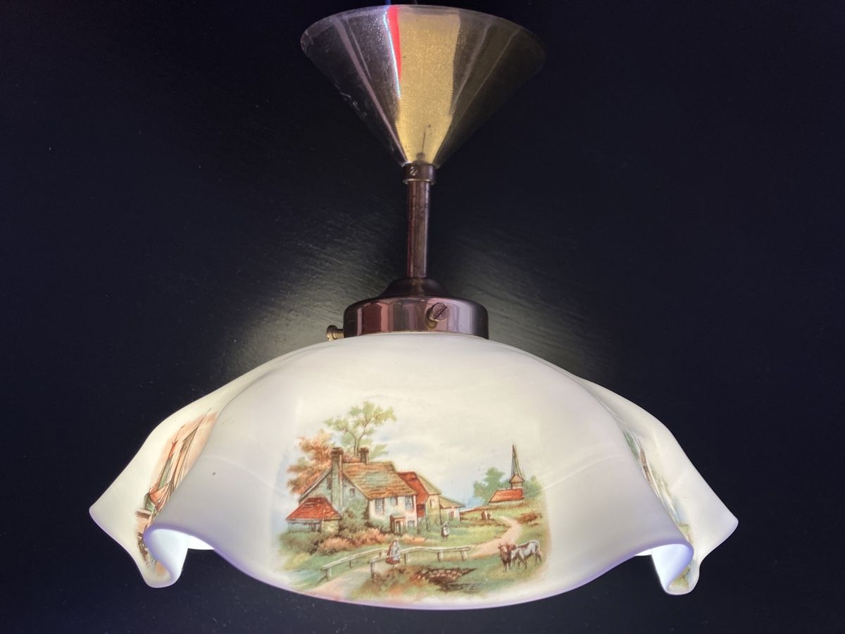 Lampadari & plafoniere: Jugendstil Deckenlampe Opal Glas Top Zustand – Usato da Zürich venduto da otomado 2