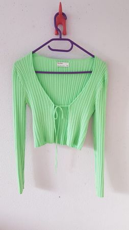 Jaquette crop Bershka vert pastel taille M/L