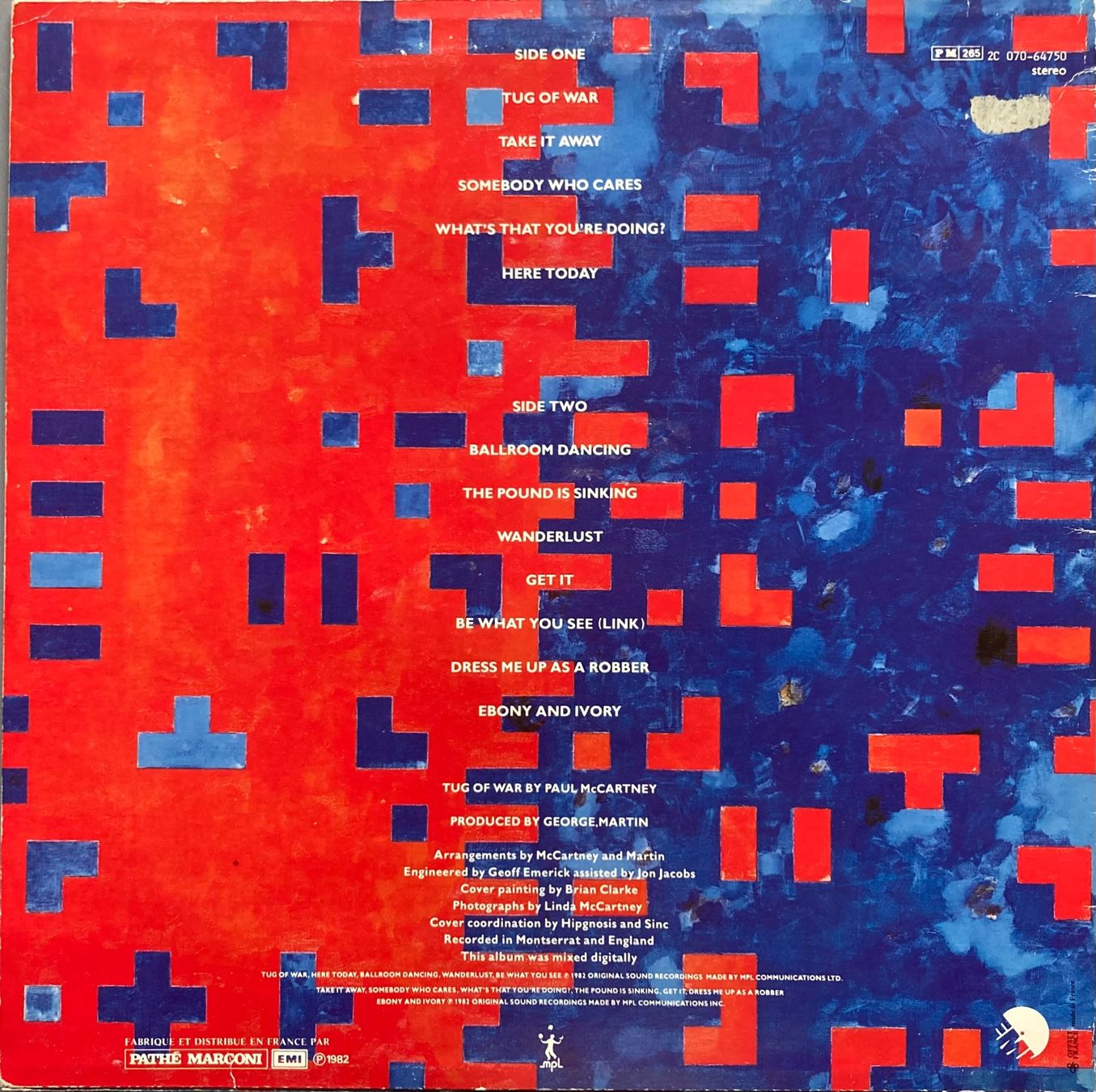Schallplatten: PAUL MCCARTNEY - TUG OF WAR – Gebraucht aus Poliez-Pittet von Newtown-Records 1