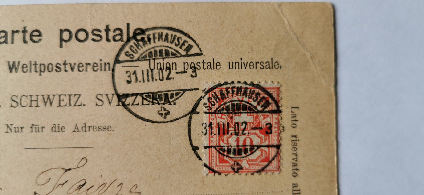 Tutti i francobolli: Carte postale Weltpostverein 1902 – Usato da Aadorf venduto da Chnorli-Furz 2