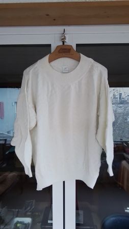weisser Damenpullover Gr.44 100% Baumwolle Frühling & Herbst
