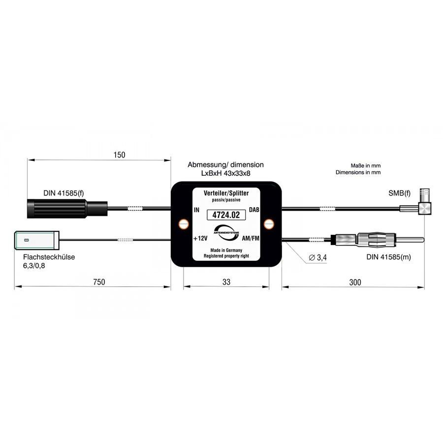 Antenne: DAB+ Splitter (passiv) DIN auf DIN/SMB – Nuovo e nell'imballaggio originale da Sonnental venduto da Bindi 1