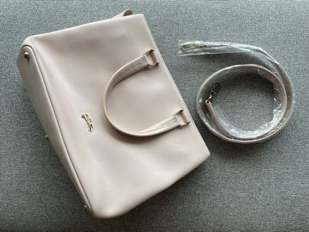 Longchamp leather bag in powder pink colour
