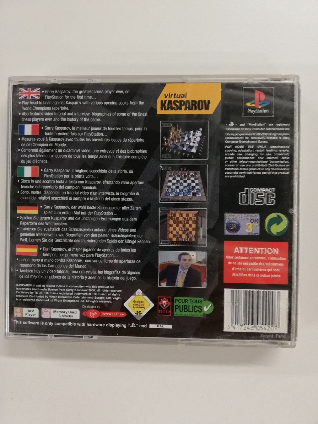 Sony Giochi: Virtual Kasparov / Sony Playstation 1 – Usato da St. Gallen venduto da zorro_dc 1