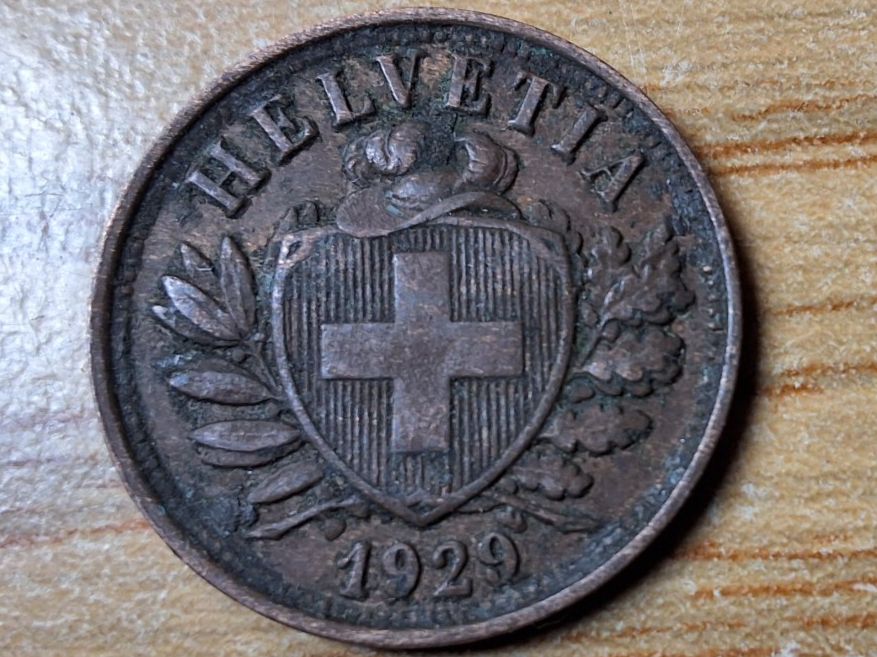 Toutes les monnaies: 2 Rappen 1929 - Selten! – D'occasion à Münchenstein par purbach1 8