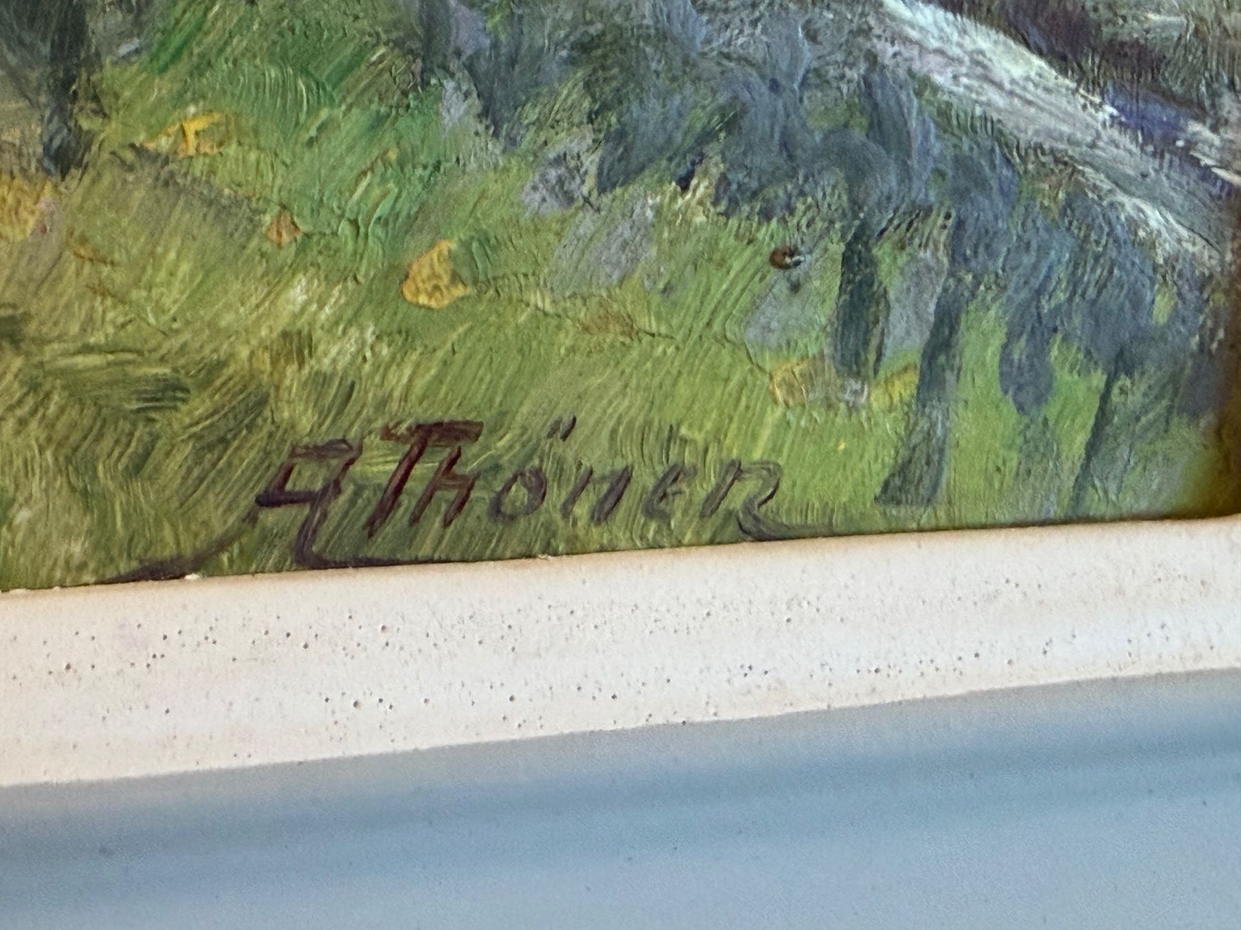 Gemälde: Ölgemälde alpines Dorf signiert – Gebraucht aus Basel von PAUL_ART 4