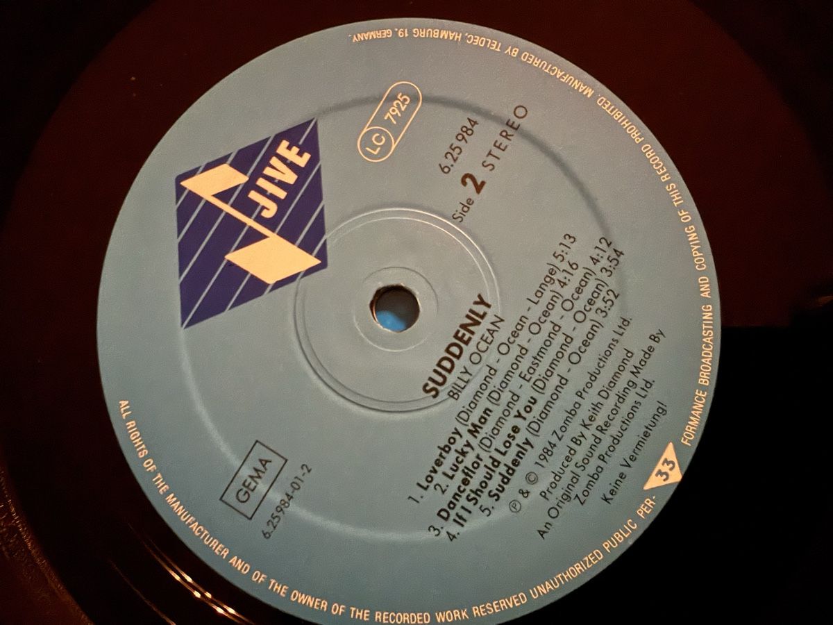 Dischi in vinile: Billy Ocean - Suddenly LP - Super Sound! Schallplatte – Usato da Goldach venduto da Messerguru 5
