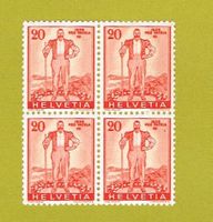 Eidg. Wehranleihe 1936 Viererblock 20+10 C. postfrisch