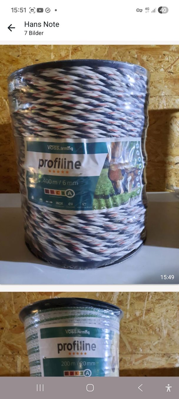 Sonstige Stalleinrichtungen: Weidezaunseil Profiline – Neu und originalverpackt aus Charmey (Gruyère) von Balinea 1