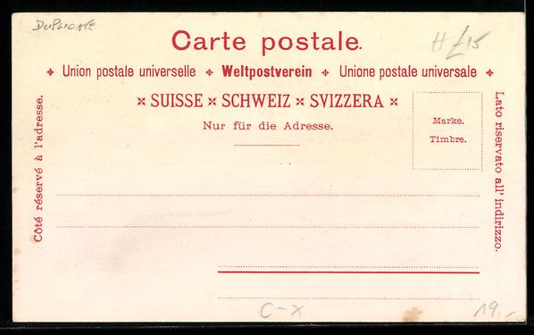 Cartoline postali: Litho Pontresina, Ortsansicht mit Bergen – Usato da Berlin venduto da bartko-reher 1