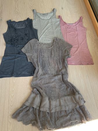 3er-Set LONG-Top v. Simclan & NILE, Gr S, und 1 Spitzenkleid